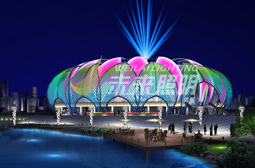 建筑亮化设计项目案例——天津文化中心夜景亮化设计